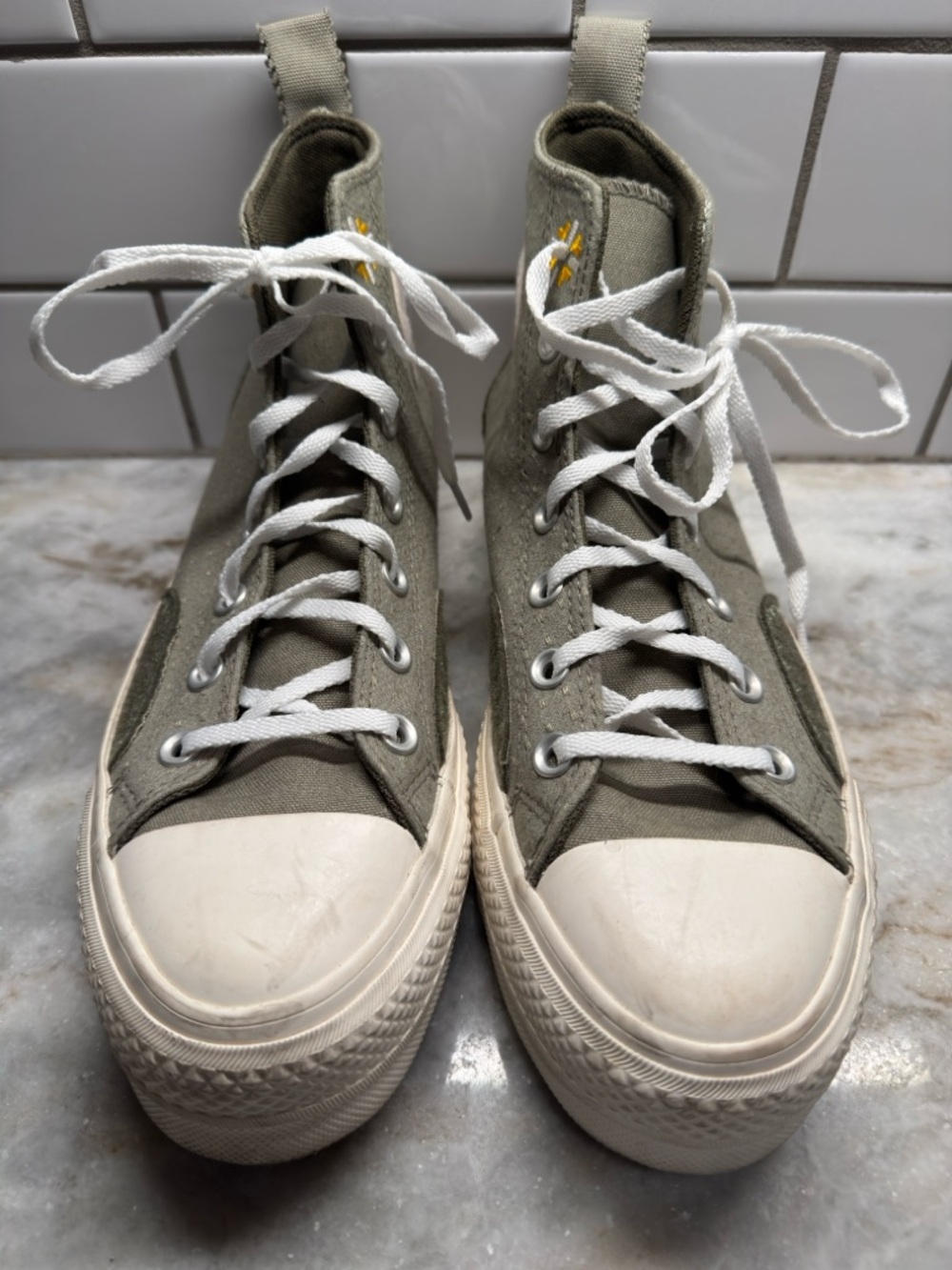 Converse Olive Green Canvas High-Top Slip-On Sneakers